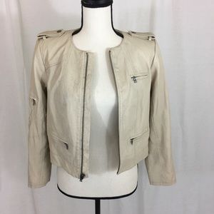 Alice + Olivia Taupe Leather Jacket